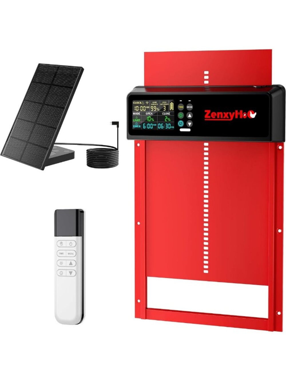 Automatic Solar Chicken Coop Door - Programmable Remote, 6 Modes, Easy Install